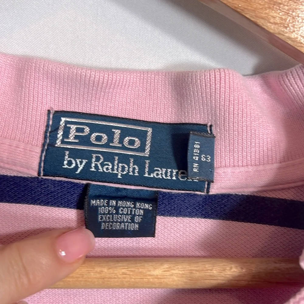 Polo by Ralph Lauren 100% Cotton Pink and Blue Polo Shirt size L
